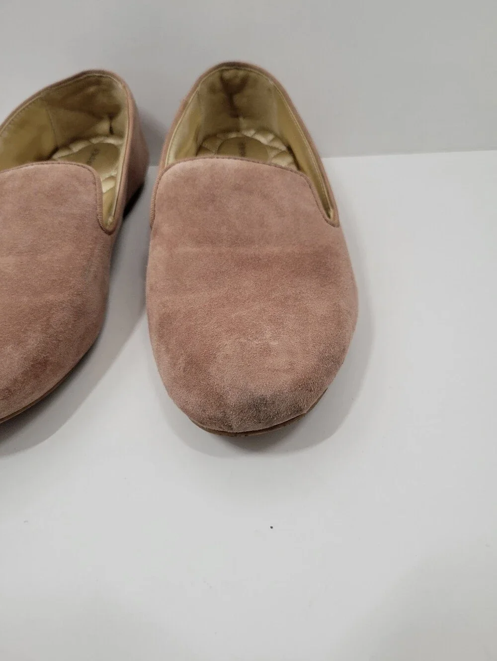 Birdies The Starling Beige Velvet Flats Smoking Slipper Loafer Shoe Women Size 8
